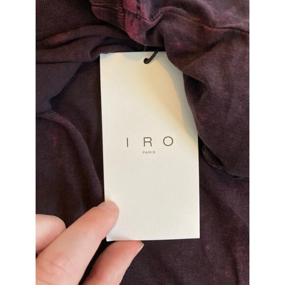 NWT Iro Polette Tank Top Small Shoulder Pads Stone Wash Crew Neck Black Red S - Picture 11 of 16